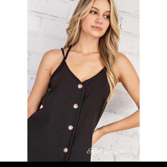 LAST ONE! V-Neck Double Adjustable Strap Button Top! - Picture 3 of 6